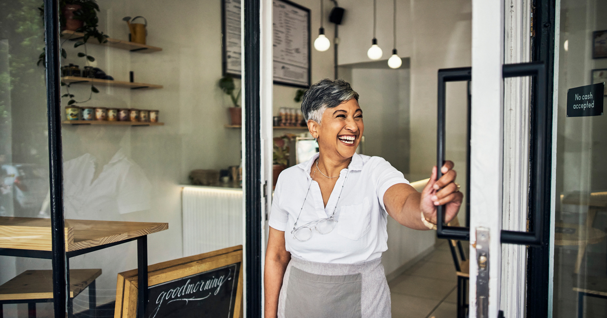 Staff working with clients